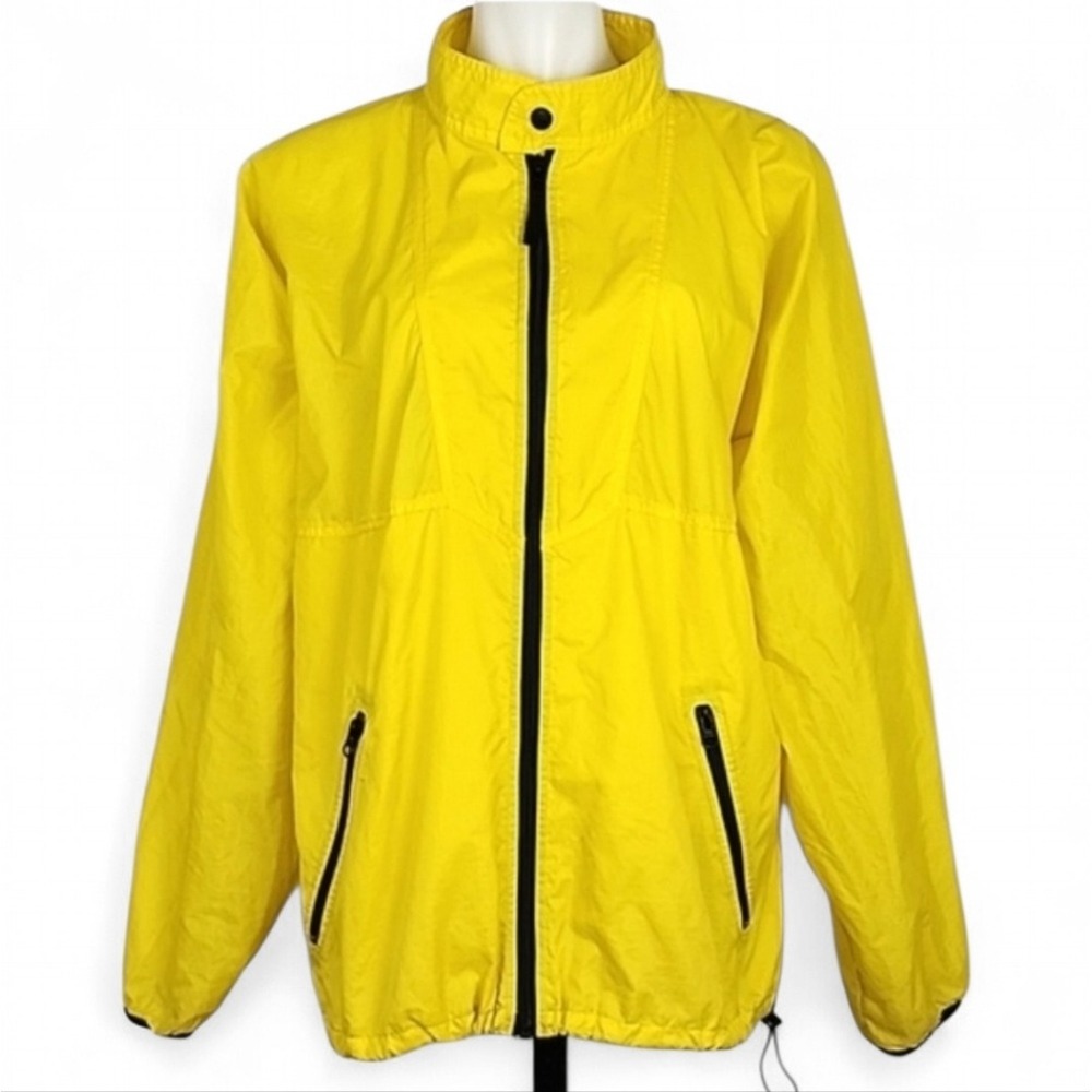 Helly Hansen Women's Yellow Packable Zip Up Golf Jacket Lightweight M
